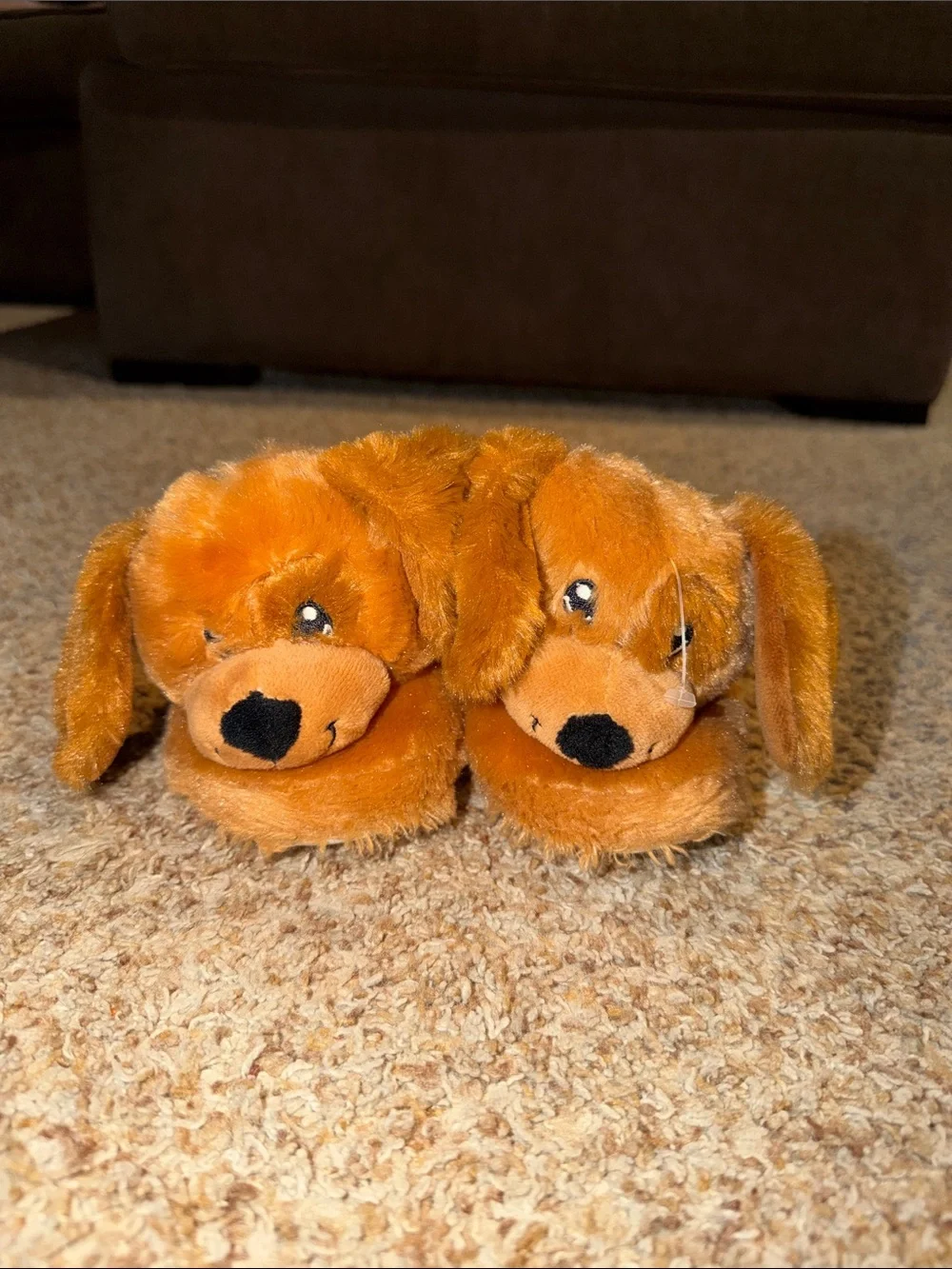 Build A Bear Girls/Boys Brown Puppy Slippers Size Youth S 10-11